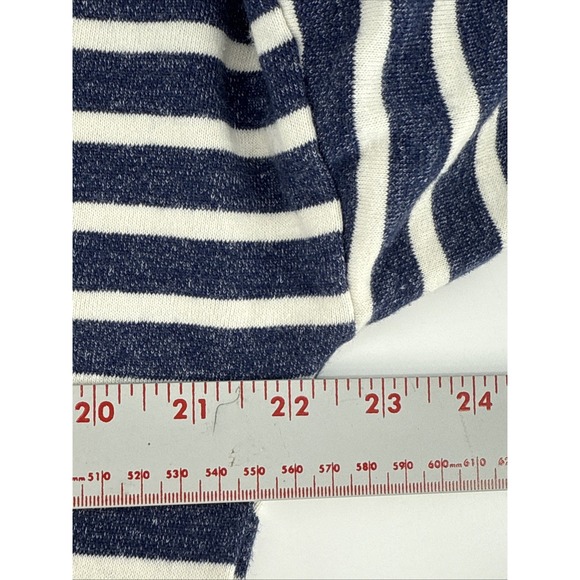 Sonoma 100% cotton blue white stripe hoodie kangaroo pocket Large - Picture 7 of 8